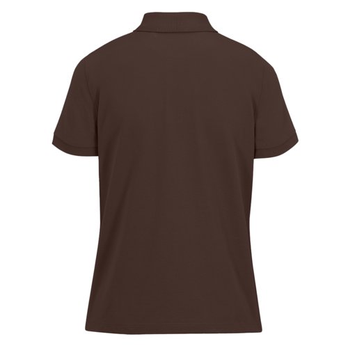 Polo de algodn marrn oscuro para mujer con mangas cortas.