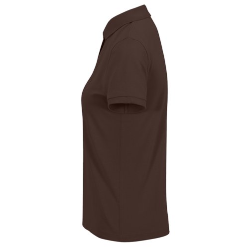 Polo de algodn marrn oscuro para mujer con mangas cortas.