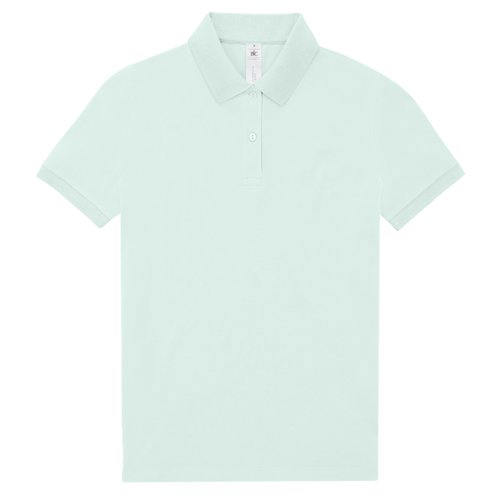 Polo de algodn verde menta con tapeta de botones corta.