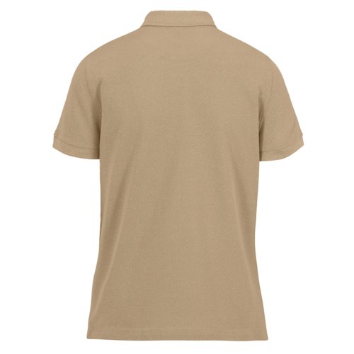 Polo marrn de algodn para mujer con mangas cortas.