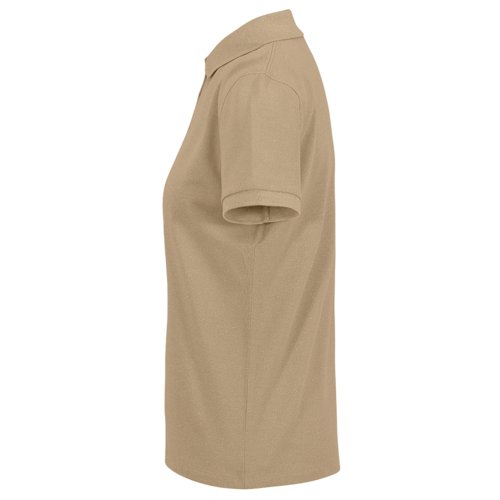 Polo marrn de algodn para mujer con mangas cortas.