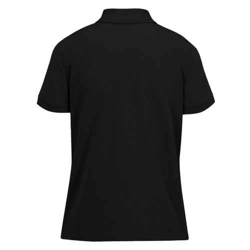 Polo de algodn negro para mujer con mangas cortas.