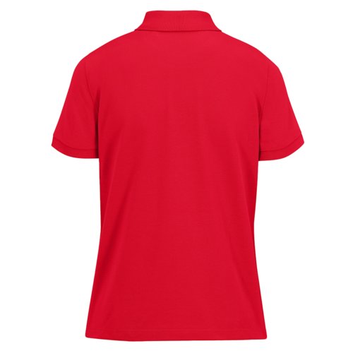 Polo rojo de algodn para mujer con mangas cortas.