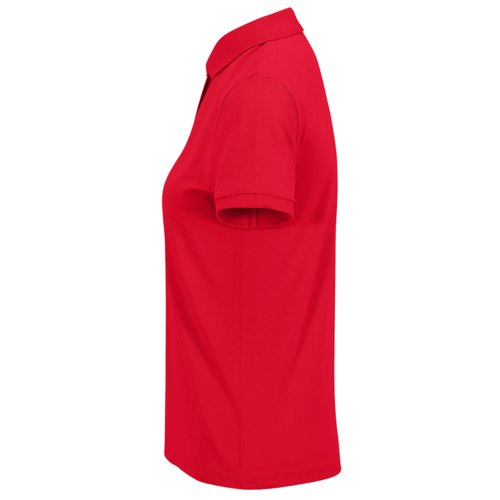 Polo de algodn rojo para mujer con tapeta de botones corta.