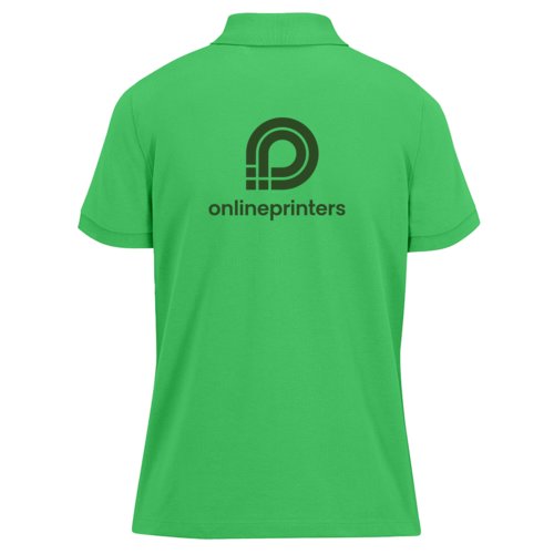 Polo de algodn verde para mujer con tapeta de botones corta.