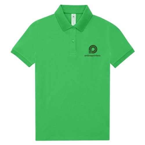 Polo verde de mujer en algodn con mangas cortas.