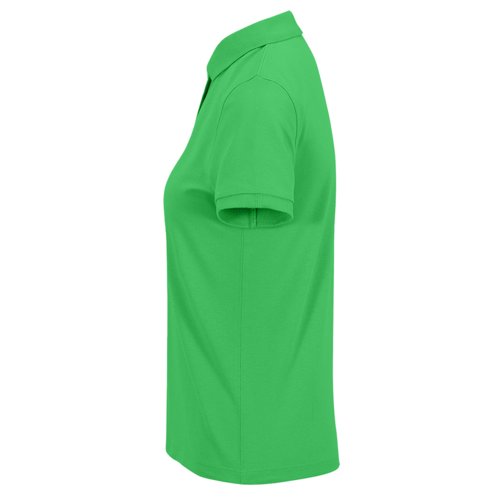 Polo de algodn verde para mujer con mangas cortas.