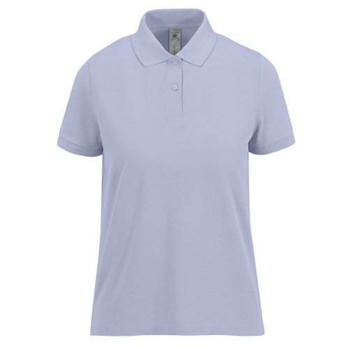 Polo de mujer violeta de algodn con tapeta de botones corta.