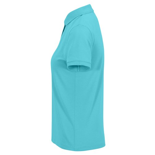 Polo de mujer turquesa en algodn de manga corta.
