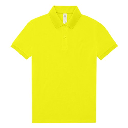 Polo de algodn verde manzana para mujer con tapeta de botones corta.