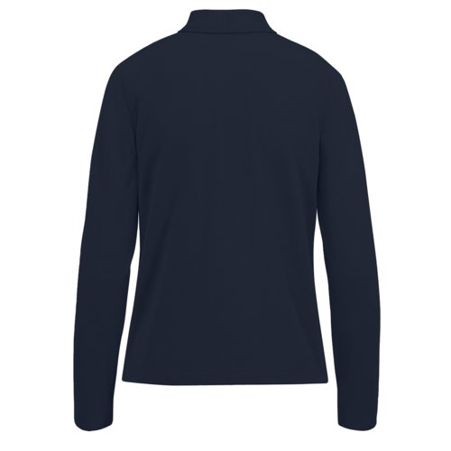 Polo de algodn azul marino de mujer con mangas largas.