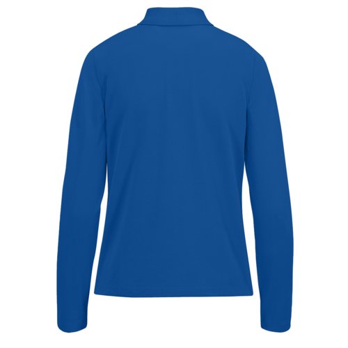 Polo de algodn azul real para mujer con mangas largas.