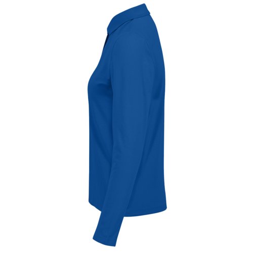 Polo de manga larga de algodn azul real para mujer.