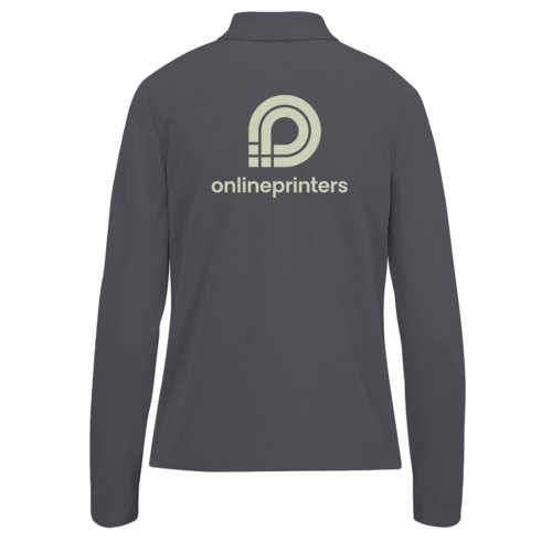 Polo de manga larga de algodn gris oscuro para mujer.