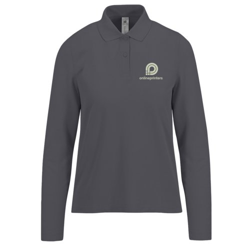 Polo gris de manga larga para mujer.