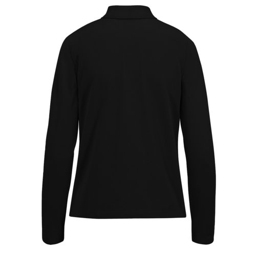 Polo de algodn negro para mujer con mangas largas.