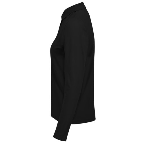 Polo negro de algodn para mujer con mangas largas.