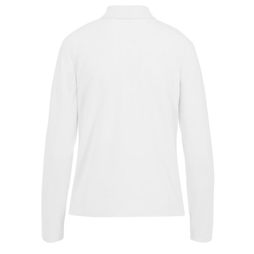 Polo blanco de algodn de manga larga para mujer.