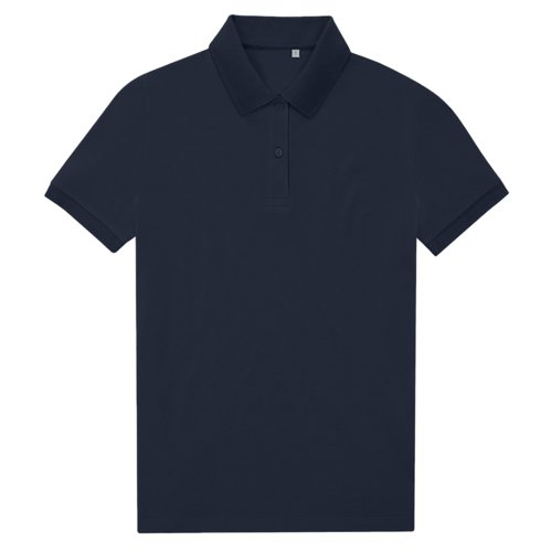 Polo de mujer azul marino en mezcla de polister reciclado y algodn.