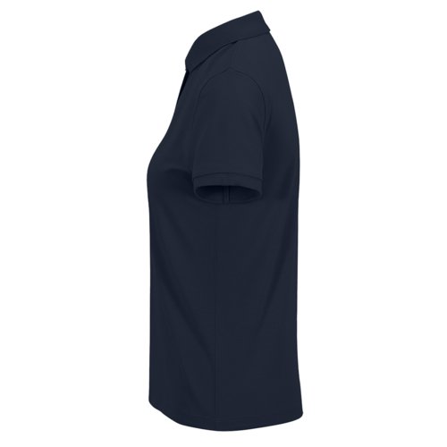 Polo de mujer azul marino en mezcla de algodn con mangas cortas.