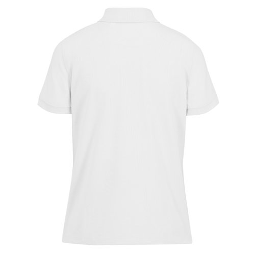 Polo blanco de polister reciclado y algodn, corte de mujer.