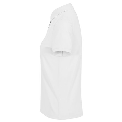 Polo blanco de mezcla de polister reciclado y algodn para mujer.