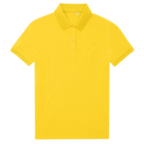 Polo amarillo de mujer hecho de polister reciclado y algodn.