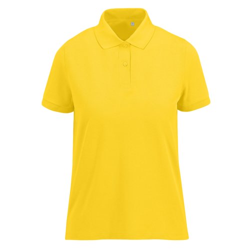 Polo amarillo de mujer hecho de polister reciclado y algodn.