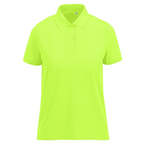 Polo de mujer verde manzana de polister reciclado y algodn con tapeta de botones corta.
