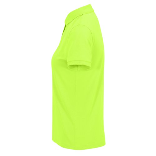 Polo de mujer verde manzana hecho de polister reciclado y algodn.