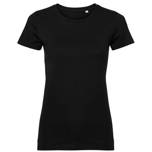 Camiseta negra de mujer en algodn orgnico de manga corta.
