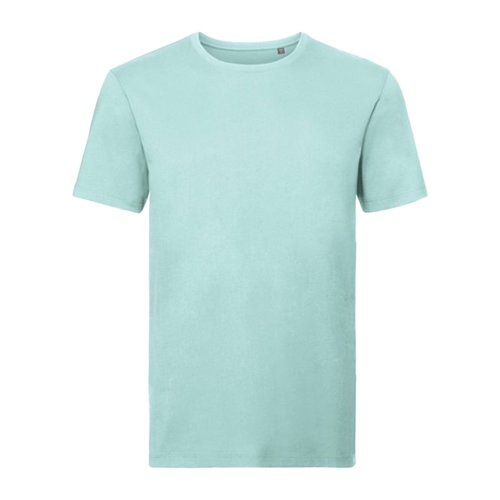 Camiseta de hombre color aguamarina en algodn orgnico de manga corta.