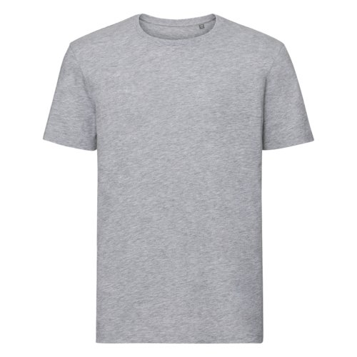 Camiseta gris de algodn orgnico para hombre con mangas cortas.