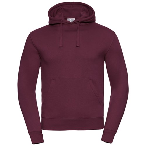 Sudadera con capucha burdeos en mezcla de algodn con capucha y bolsillo de canguro.
