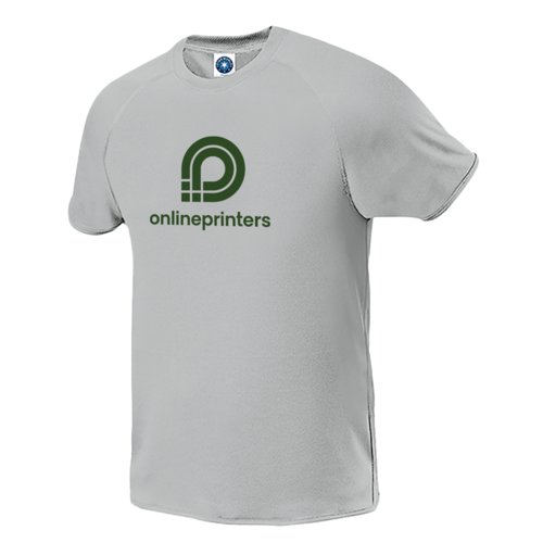 Camiseta deportiva gris de manga corta para hombre.