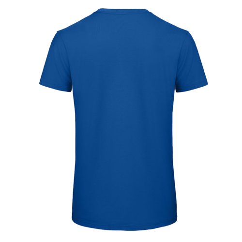 Camiseta azul real de algodn orgnico con mangas cortas.