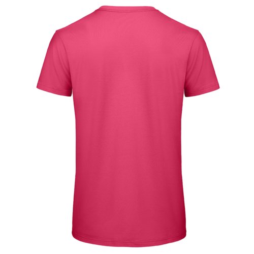 Camiseta fucsia de algodn orgnico con mangas cortas.