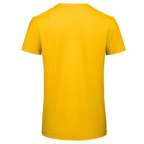 Camiseta de algodn orgnico color amarillo dorado de manga corta.