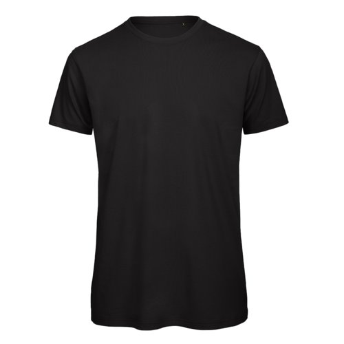 Camiseta negra de algodn orgnico con mangas cortas.