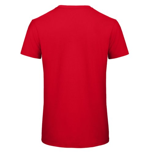 Camiseta roja de algodn orgnico para hombre con mangas cortas.