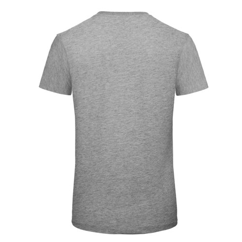 Camiseta gris de algodn orgnico con mangas cortas.
