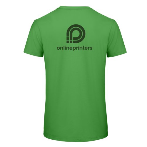 Camiseta verde de algodn con mangas cortas y cuello redondo.