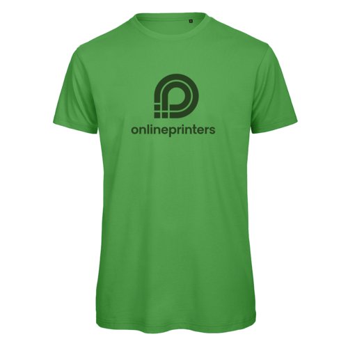 Camiseta verde de tela para hombre con mangas cortas.