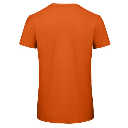 Camiseta naranja de algodn orgnico con mangas cortas.
