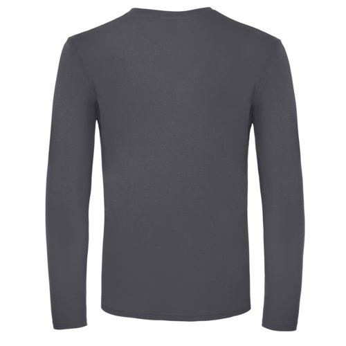Camiseta de manga larga de algodn gris oscuro para hombre.