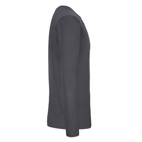 Camiseta de manga larga de algodn gris oscuro para hombre.