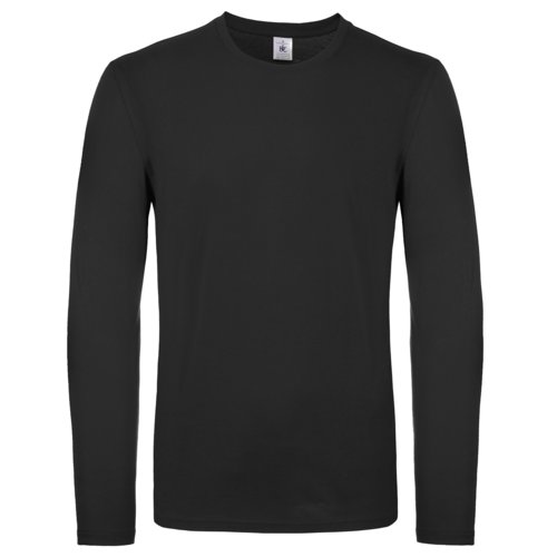 Camiseta negra de manga larga de algodn.