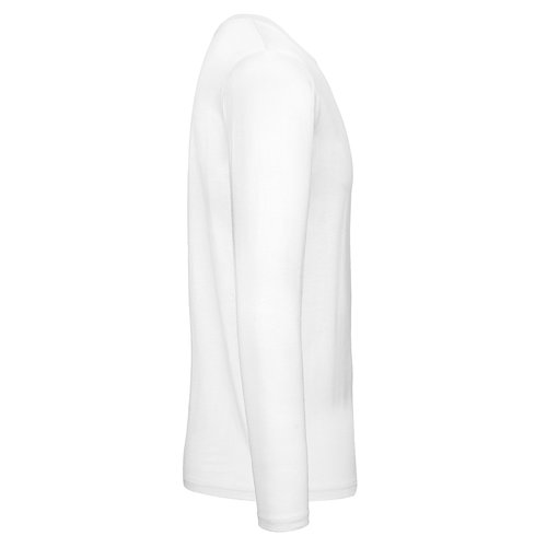 Camiseta blanca de manga larga de algodn para hombre.