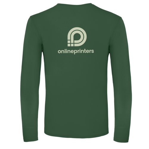 Camiseta de manga larga de algodn verde oscuro para hombre.