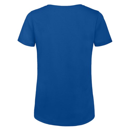 Camiseta de mujer azul real en algodn orgnico de manga corta.